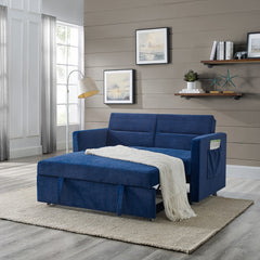 Blue pull deals out sofa bed