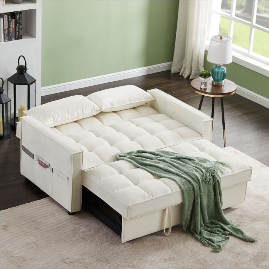 Modern Comfort Velvet Pull Out Couch, Sleeper Sofa | Pull Out Sofa ...